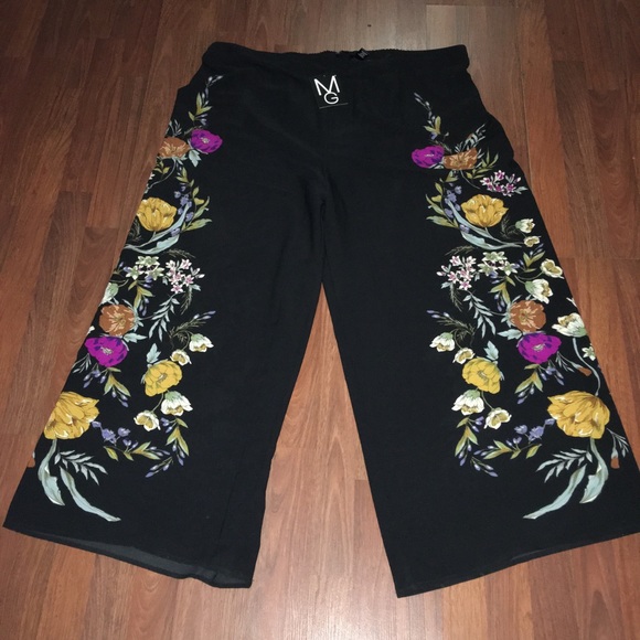 Mlle Gabrielle Pants - Mlle Gabrielle floral wide leg pants(sale)